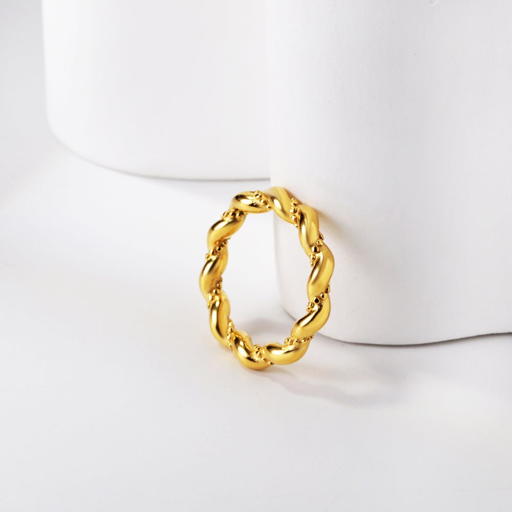 Gold Braided Band - Aevum.accessorieshypoallergenicjewelry