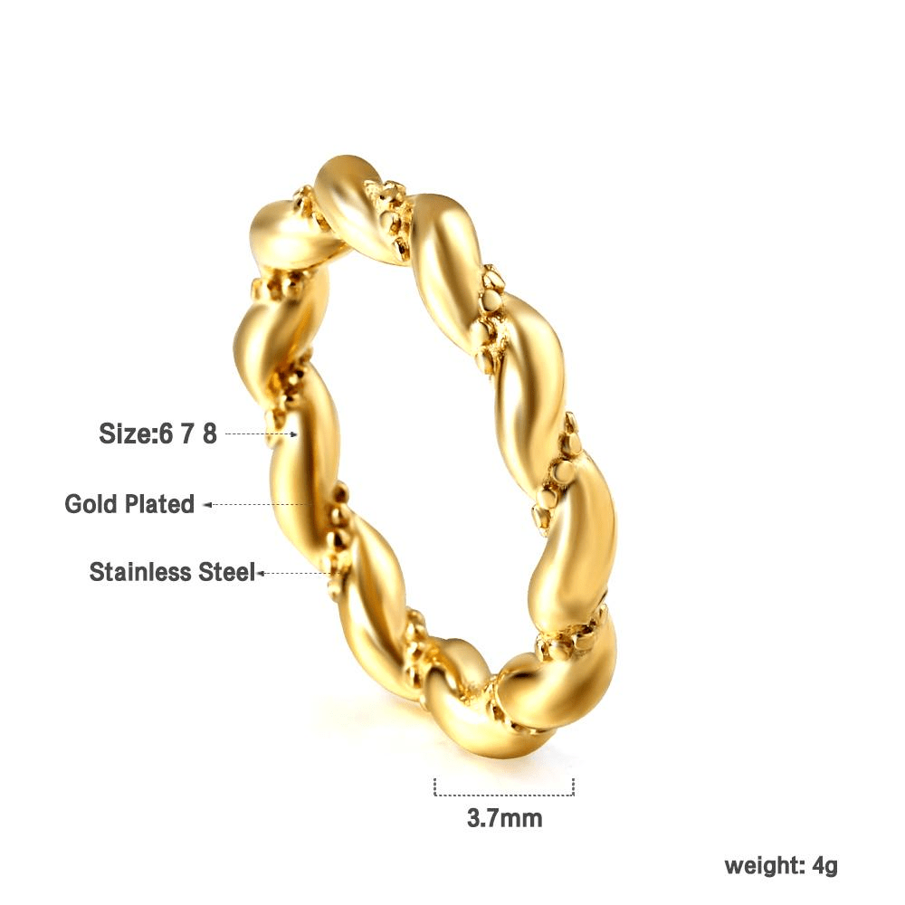 Gold Braided Band - Aevum.accessorieshypoallergenicjewelry