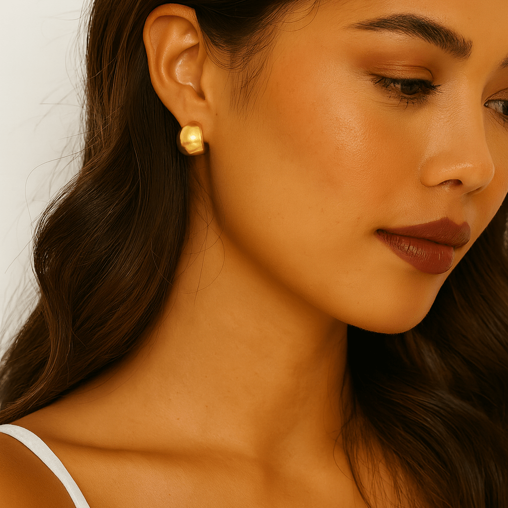 Gold Dome Earrings - Aevum.accessorieshypoallergenicjewelry