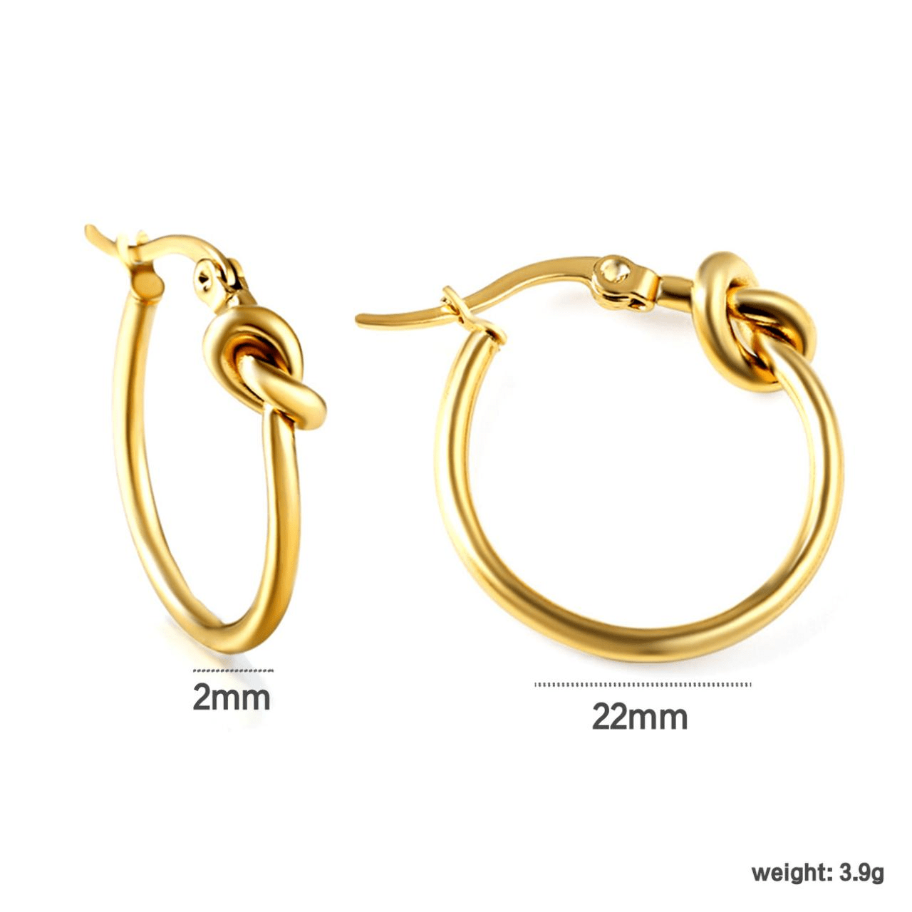 Knotted Gold Hoop Earrings - Aevum.accessorieshypoallergenicjewelry