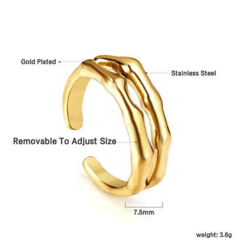 Ridge Adjustable Ring - Aevum.accessorieshypoallergenicjewelry