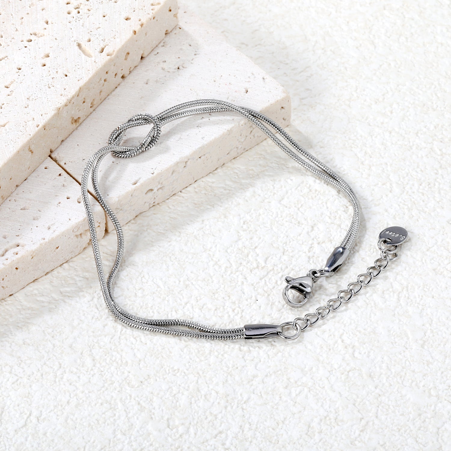 Silver Knotted Loop Bracelet - Aevum.accessorieshypoallergenicjewelry