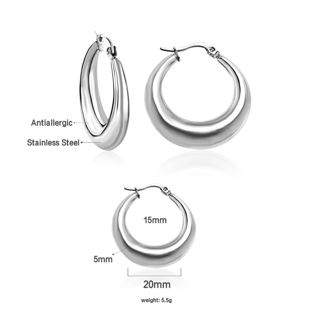 Silver Round Hoops - Aevum.accessorieshypoallergenicjewelry