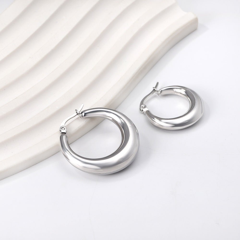 Silver Round Hoops - Aevum.accessorieshypoallergenicjewelry