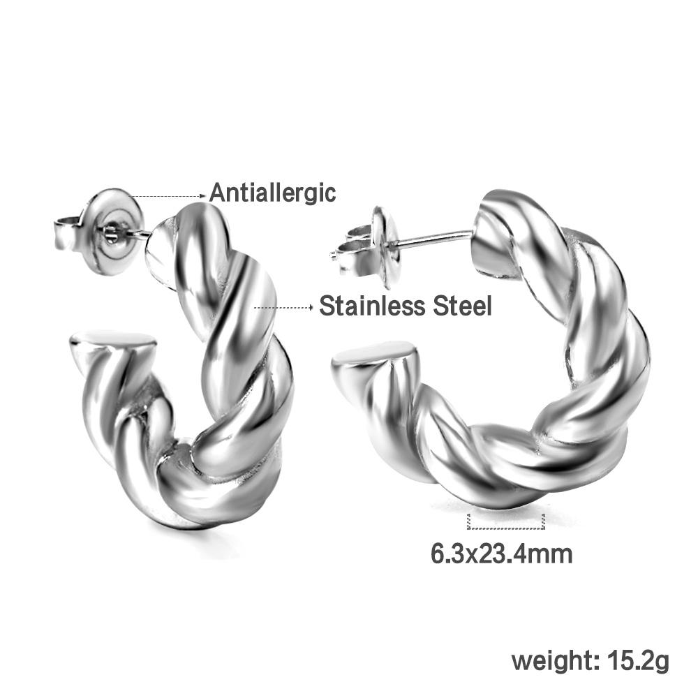 Silver Twisted Hoop Earrings - Aevum.accessorieshypoallergenicjewelry