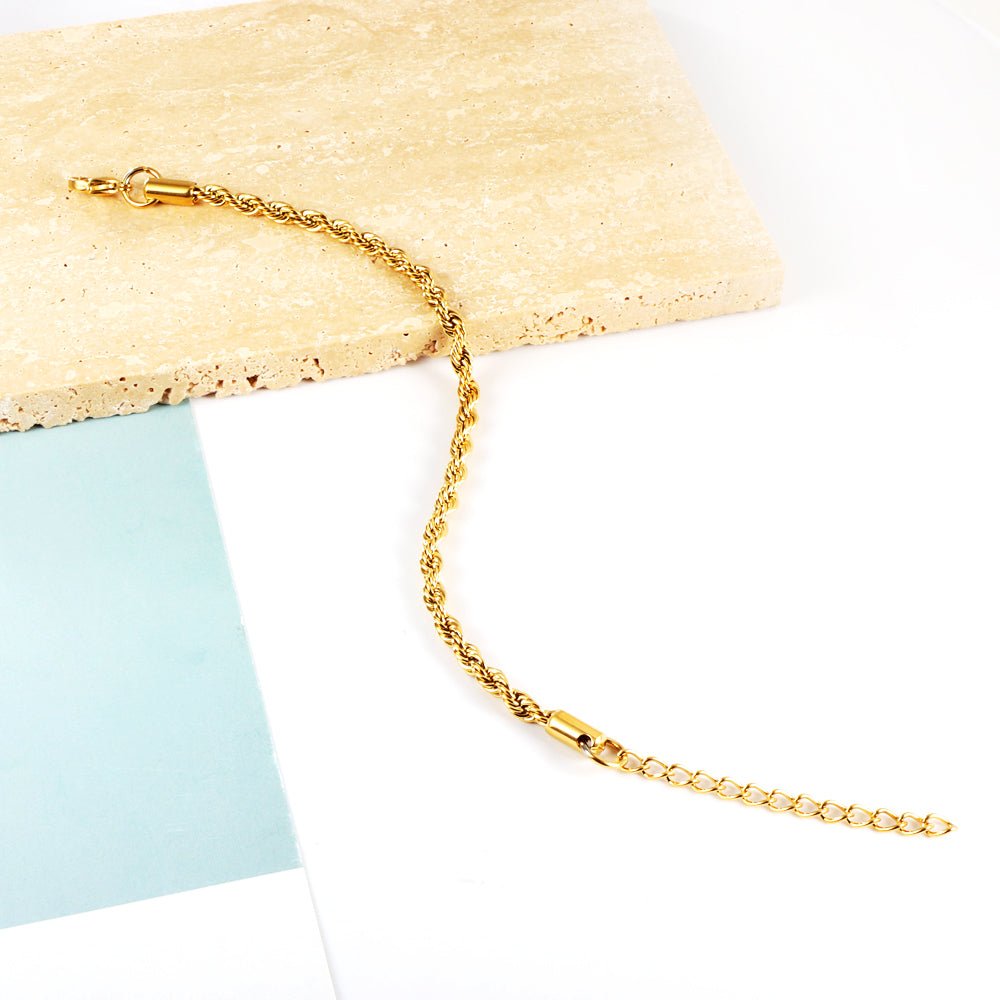 Twist Weave Gold Bracelet - Aevum.accessorieshypoallergenicjewelry