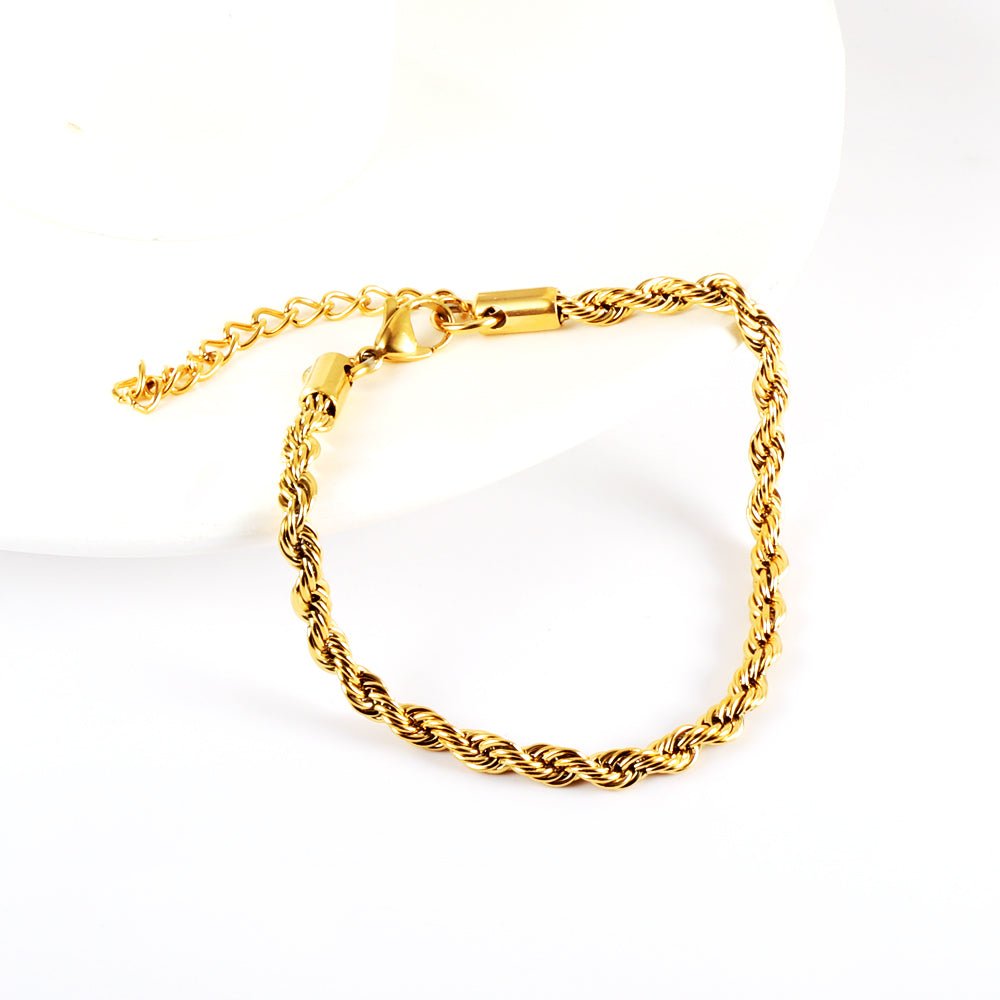 Twist Weave Gold Bracelet - Aevum.accessorieshypoallergenicjewelry